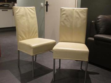 Eetstoelen kunstleer geel - 2 stuks
