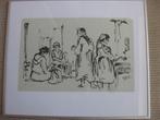 Willy Rieser ( 1927), "Straatje in Ashkelon". Inkt op papier, Ophalen of Verzenden