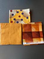 Quilt/quiltlapjes 3 lapjes speels geel streep/ruit/bal sr81a, Overige kleuren, Nieuw, Ophalen of Verzenden, 30 tot 120 cm