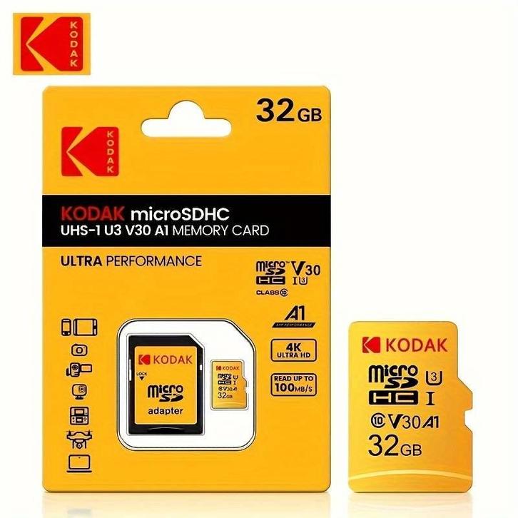 KODAK MicroSDHC UHS-I U3 V30 A1 "32GB", Audio, Tv en Foto, Fotografie | Geheugenkaarten, Nieuw, SDHC, 32 GB, Overige, Ophalen of Verzenden