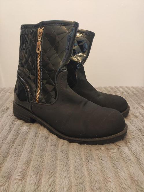 Lage enkellaarzen met rits - zwart/lak - maat 36, Kleding | Dames, Schoenen, Zo goed als nieuw, Lage of Enkellaarzen, Zwart, Ophalen of Verzenden