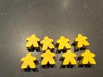 6 Carcassonne Meeples  - Geel, Een of twee spelers, Ophalen of Verzenden, Gebruikt, 999 Games b.v.