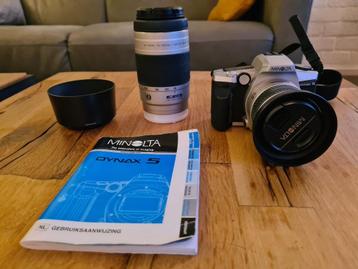 Minolta Dynax 5 Twin Zoom Kit + extra lens (75-300 mm)  beschikbaar voor biedingen
