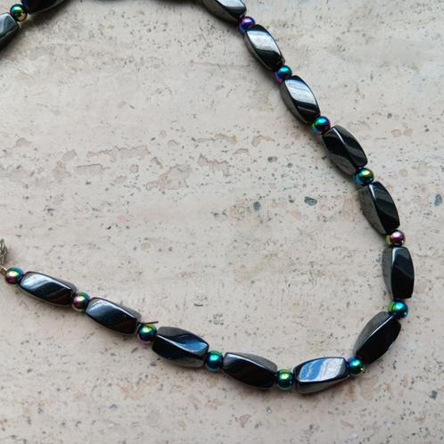 Magnetische therapie ketting en armband, Hermatiet, Sieraden, Tassen en Uiterlijk, Kettingen, Zo goed als nieuw, Steen of Mineraal