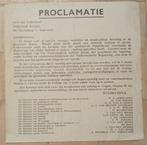 Affiche - Proclamatie bevrijding - 1945 -46 / Bevrijding, Verzamelen, Militaria | Tweede Wereldoorlog, Ophalen of Verzenden, Overige soorten