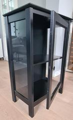 Klein zwart vitrine kastje, Ophalen, Met plank(en), Gebruikt, Glas