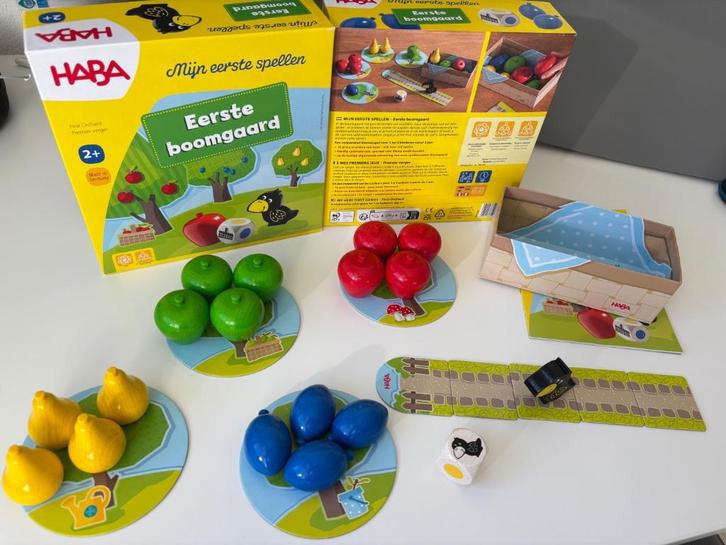 HABA mijn eerste boomgaard (kinderen 2-3 jaar), Hobby en Vrije tijd, Gezelschapsspellen | Bordspellen, Zo goed als nieuw, Een of twee spelers