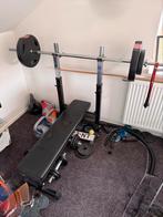 Halterbank bankdruk set bench press fitnessbank, Ophalen, Zo goed als nieuw, Fitnessbank
