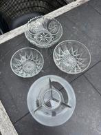 Schalen bewerkt glas, vintage,zgan, Ophalen of Verzenden