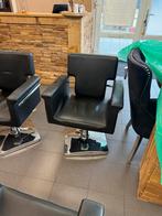 Zwarte kappersstoel met hydraulische pomp, Ophalen of Verzenden, Zwart