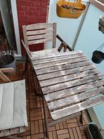IKEA Balkonset - Tafel en 2 Stoelen, Gebruikt, Bijzettafel, Tuinset, Hout