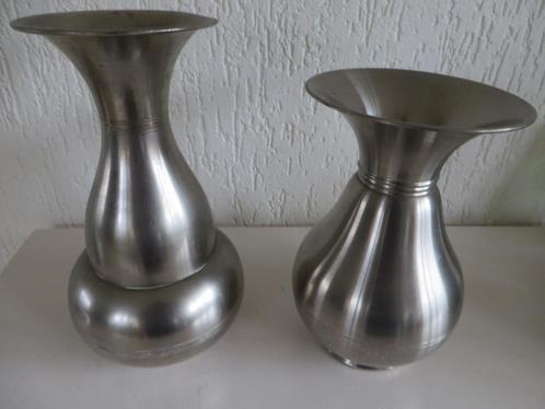 Tinnen vaas DOVO Tiel 2 stuks jaren 50, Antiek en Kunst, Antiek | Tin, Ophalen of Verzenden