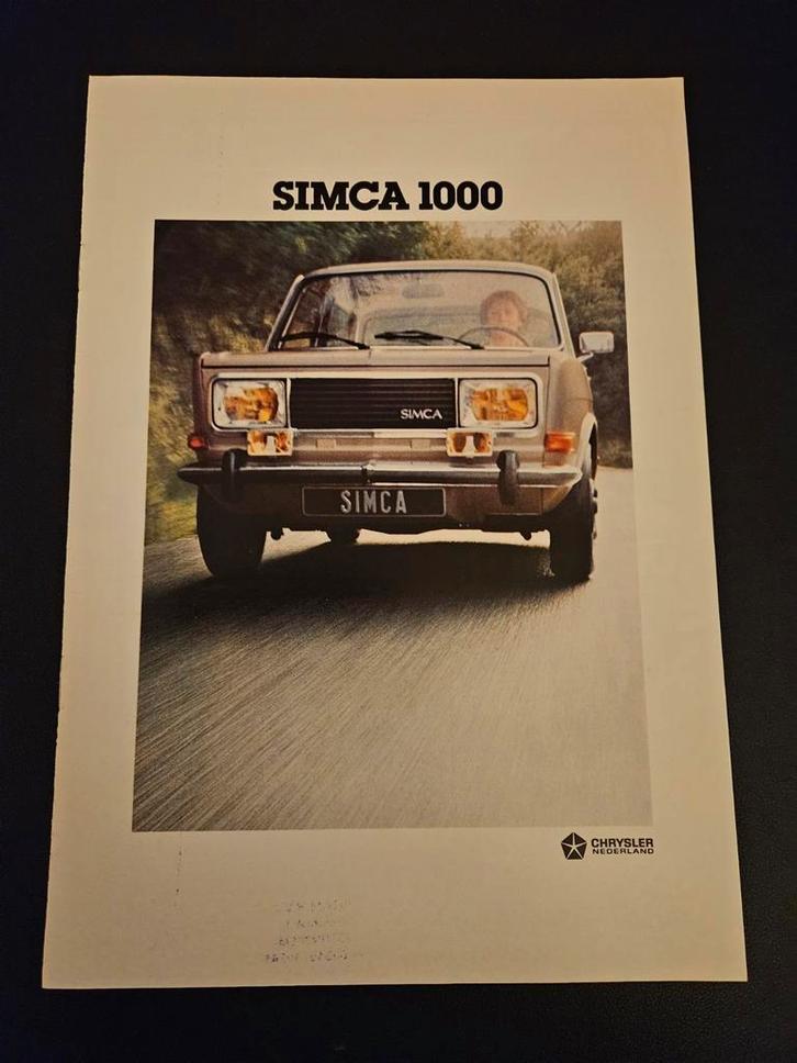 Brochure Simca 1000 1977 incl Rallye, Boeken, Auto's | Folders en Tijdschriften, Zo goed als nieuw, Overige merken, Ophalen of Verzenden