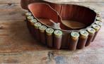Zeer fraaie vintage leren munitieriem patroon gordel!, Ophalen of Verzenden, Zo goed als nieuw, Accessoires