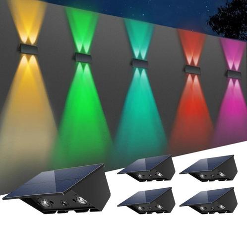 Solar Up & Down wandlamp (4 leds / RGB en warm wit licht), Huis en Inrichting, Lampen | Wandlampen, Nieuw, Kunststof, Ophalen