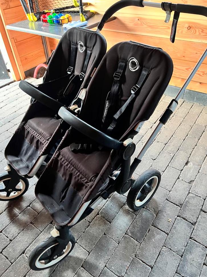 Bugaboo Donkey Duowagen - Zwart - Tweelingwagen, Kinderen en Baby's, Kinderwagens en Combinaties, Gebruikt, Bugaboo, Duowagen