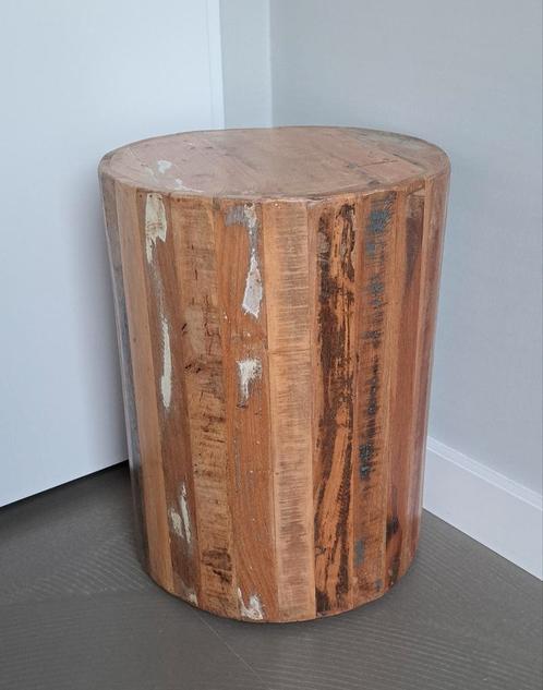 Nette ronde houten (zit)kruk, diameter: 35cm hoogte: 45 cm, Huis en Inrichting, Banken | Voetenbanken en Poefen, Zo goed als nieuw