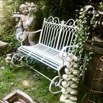 * schommelbank witte ijzeren tuinbank brocante bankje, Ophalen, Nieuw, Schommelbank