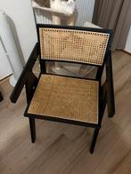 Eetkamerstoel rotan riet en zwart, Ophalen of Verzenden, Gebruikt, Zwart, Eén
