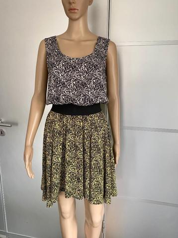 H360 SuperTrash maat 36=S jurk jurkje zomer geel/zwart/beige beschikbaar voor biedingen