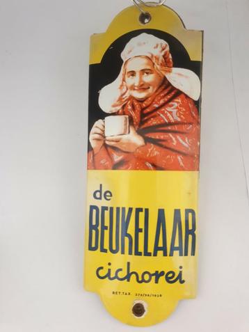 Emaille Deurpost de Beukelaar Cichorei emaille bord beschikbaar voor biedingen