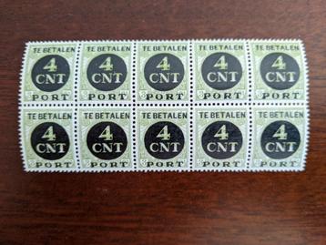 NL 1924; PORTzegel P65 in veldeel van 4 ofm 10 LEES beschikbaar voor biedingen