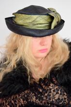 Blauw vintage hoed jaren 50, Kleding | Dames, Hoeden en Petten, Ophalen of Verzenden, Zo goed als nieuw, One size fits all, Hoed