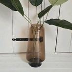 Xl grote stevige vaas glas bruin rookglas h&m home, Overige kleuren, Ophalen of Verzenden, Minder dan 50 cm, Glas