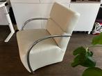 Design fauteuil wit leer, Huis en Inrichting, Ophalen, Design, Zo goed als nieuw, 50 tot 75 cm