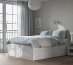 IKEA bed met lades - prijs bespreekbaar, Ophalen, Gebruikt, Wit, Tweepersoons