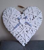 Groot wit rieten hart - decoratie - nieuw / valentijn, Ophalen of Verzenden, Nieuw