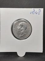 Halve gulden 1848 koning Willem II, ½ gulden, Zilver, Ophalen of Verzenden, Losse munt