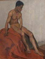 Harry Maas  (toegeschreven)'' studie mannelijk naakt'', Antiek en Kunst, Ophalen of Verzenden