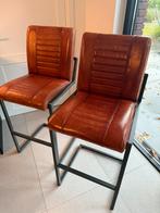 2 mooie leren barkrukken, Huis en Inrichting, Barkrukken, Ophalen of Verzenden, 60 tot 90 cm