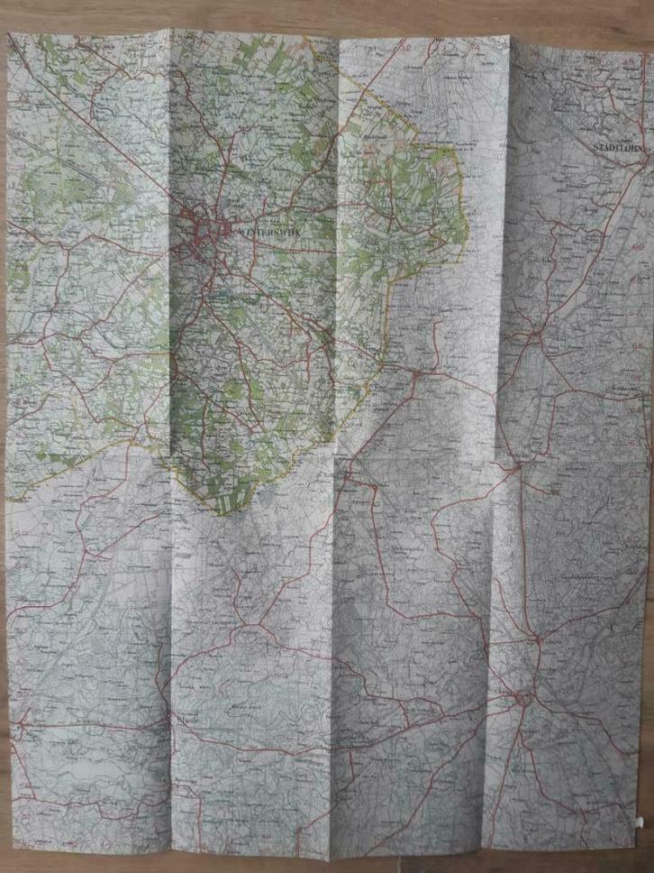 041O / Aalten Stafkaart uit 1937 met oa Winterswijk, Boeken, Atlassen en Landkaarten, Zo goed als nieuw, Landkaart, Nederland