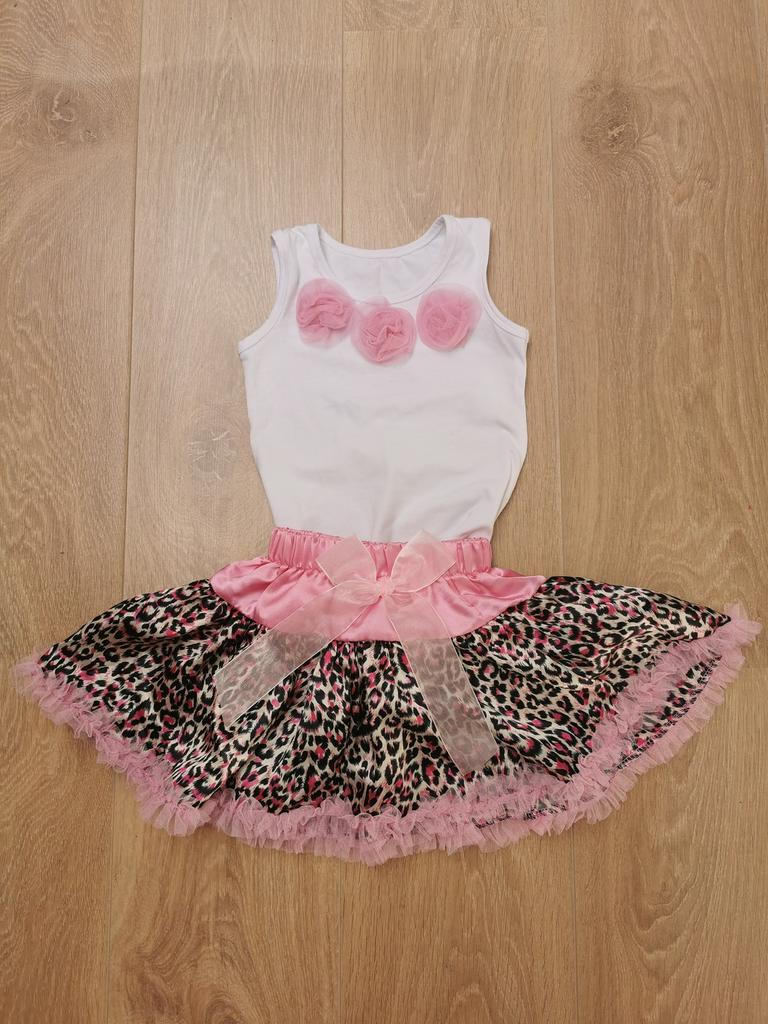 Nieuw setje rok + hemd roze leopard luipaardprint 74/80, Ophalen of Verzenden, Nieuw, Meisje, Setje