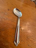 Antiek brocante verzilverd lepel baby babylepel schuin, Ophalen of Verzenden