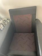 Twee zwart leren stoeltjes, Huis en Inrichting, Stoelen, Ophalen, Gebruikt, Twee, Zwart