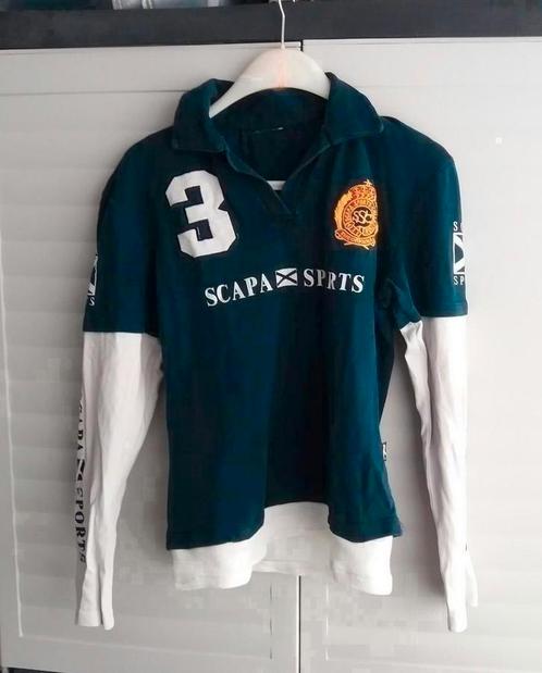 Scapa-Sports polo shirt blauw wit, Kleding | Dames, T-shirts, Gedragen, Maat 42/44 (L), Blauw, Lange mouw, Ophalen of Verzenden