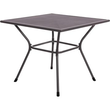 Tuintafel vierkant 90 x 90 cm grijs gepoedercoat staal beschikbaar voor biedingen