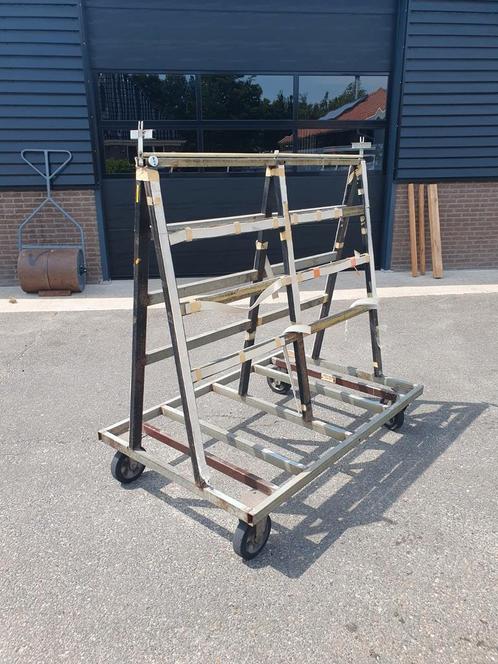 Platenwagen mobiele glasbok, Doe-het-zelf en Verbouw, Steigers, Gebruikt, Overige typen, Minder dan 2 meter, Ophalen