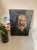 Klassiek Schilderij Huilend Meisje S. Beugolin, Antiek en Kunst, Kunst | Schilderijen | Klassiek, Ophalen of Verzenden