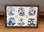Vintage dienblad met Delfts Blauwe tegels - jaren ‘50/60, Ophalen of Verzenden