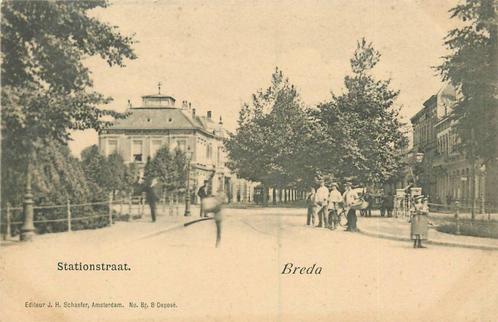 (388-529-005) Breda Stationstraat, Verzamelen, Ansichtkaarten | Nederland, Noord-Brabant, Verzenden