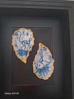 Handgemaakte Oesterschelpen met Delfsblauw Apen, Ophalen of Verzenden, Nieuw