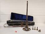 Antieke Verzilverde Trombone - York U.S.A., Muziek en Instrumenten, Ophalen of Verzenden, Gebruikt, Tenor, Met koffer