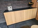 Dressoir Boastad eiken (fineer) en zwart, Huis en Inrichting, Kasten | Dressoirs, Ophalen, Zo goed als nieuw, 25 tot 50 cm