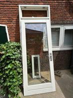 Massief houten buitendeur met groot glasvak, incl kozijn, Ophalen, Gebruikt, 80 tot 100 cm, 215 cm of meer