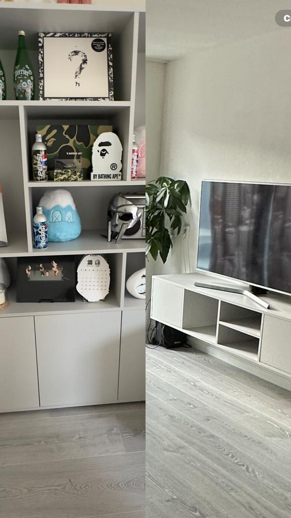 Buffetkast en TV meubel Madrid Grijs Melamime, Huis en Inrichting, Kasten | Televisiemeubels, Zo goed als nieuw, Minder dan 100 cm