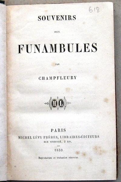 Souvenirs des Funambules 1859 Champflury, Antiek en Kunst, Antiek | Boeken en Bijbels, Ophalen of Verzenden